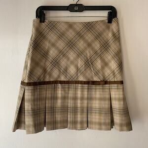 VTG B Moss A Line Knee Length Pleated Skirt SZ 6 Academia University School Girl